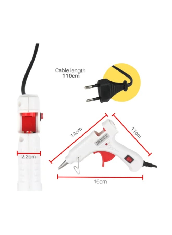مسدس غراء ساخن بقوة 20 واط، أداة مثالية للأعمال اليدوية، لصق الأقمشة، لصق الحرف اليدوية، مسدس كهربائي (HSL-217) - Image 2